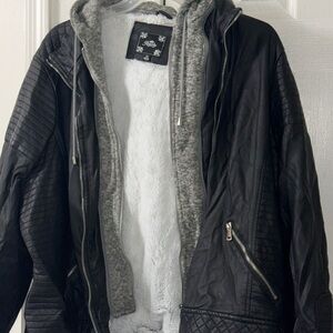 Royalty For Me Black and Gray Faux Fur Jacket